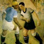 Francisco Rebolo. Futebol. Óleo sobre Tela. 86x36cm. 1936